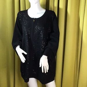 Quacker Factory zip up sweater nwt lot208